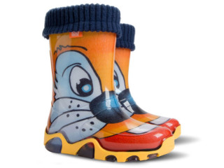 Резинові чобітки Stormer lux print рижий, кіт 28-35