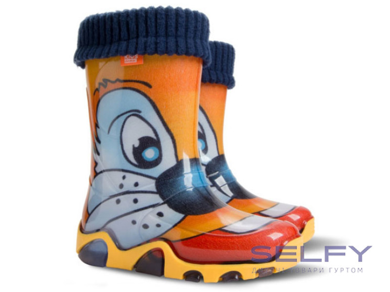 Резиновые сапожки Stormer lux print рыжий, кот 28-35, Фото 1