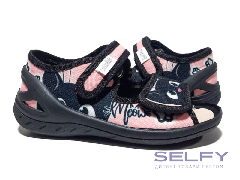 Ева 23-30 черно-розовый, котик, Фото 1