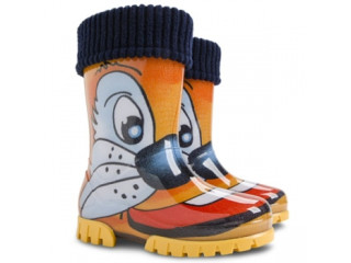 Резинові чобітки Stormer lux print рижий, кіт 20-27