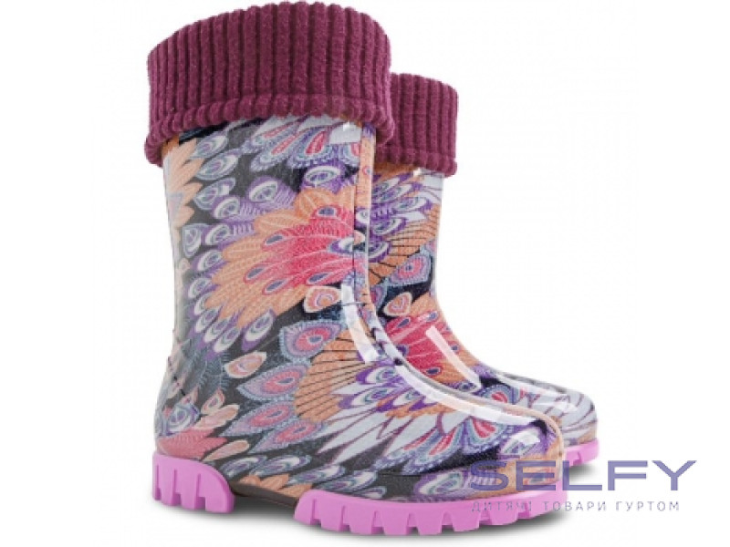 Резинові чобітки Twister Lux print павлін 20-27, Фото 1