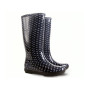 Резиновые сапоги Hawai lady, черные в горох 36-41 (без носка)