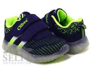 Кросівки дитячі Clibee led F878 blue-green 26-31
