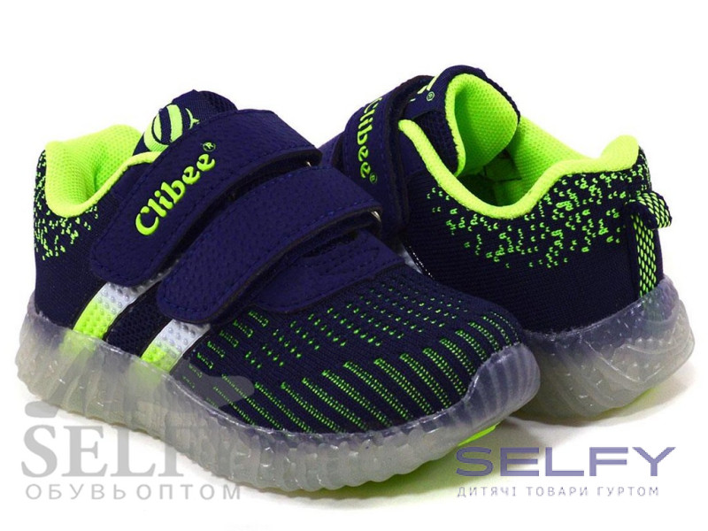Кросівки дитячі Clibee led F878 blue-green 26-31, Фото 1