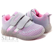 Кросівки дитячі Clibee led F878 grey-pink 26-31