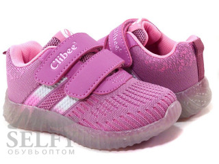 Кросівки дитячі Clibee led F878 pink 26-31