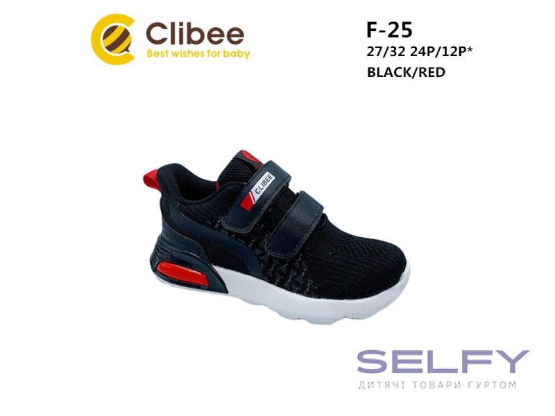 Кросівки дитячі Clibee F-25 black-red 27-32, Фото 1