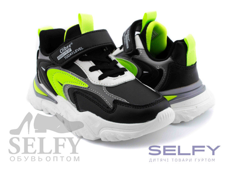 Кросівки дитячі Clibee L-303 black-green 32-37, Фото 1