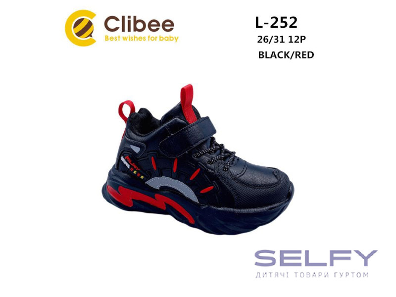 Кроссовки детские Clibee L-252 black-red 26-31, Фото 1