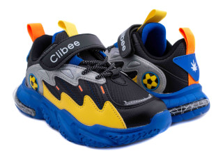 Кроссовки детские Clibee L-254 black-yellow 32-37