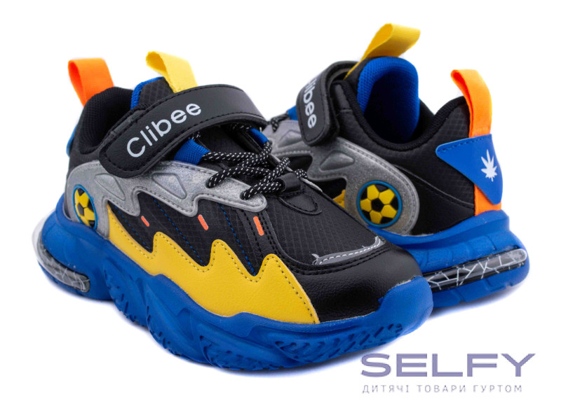 Кроссовки детские Clibee L-254 black-yellow 32-37, Фото 1