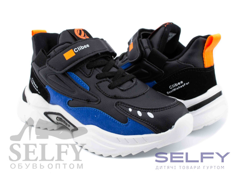 Кроссовки детские Clibee E-72 black-blue 32-37, Фото 1