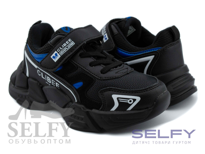Кроссовки детские Clibee E-80 black-blue 32-37, Фото 1