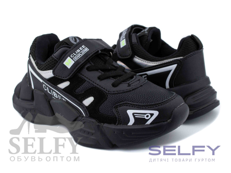 Кроссовки детские Clibee E-80 black-green 32-37, Фото 1