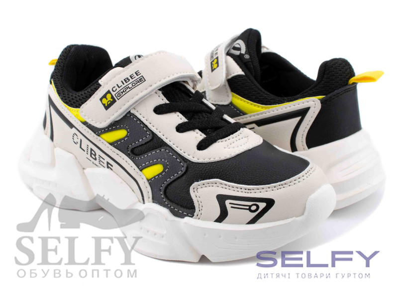 Кроссовки детские Clibee E-80 white-yellow 32-37, Фото 1