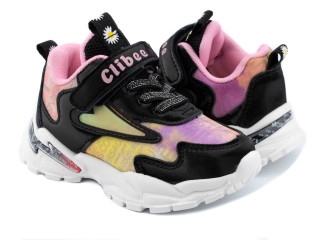 Кроссовки детские Clibee E-96 black-pink 21-26