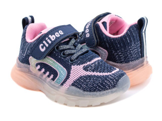 Кросівки дитячі Clibee E-90 blue-pink LED 21-26