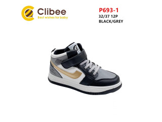 Хайтопы детские Clibee P693-1 black-grey 32-37