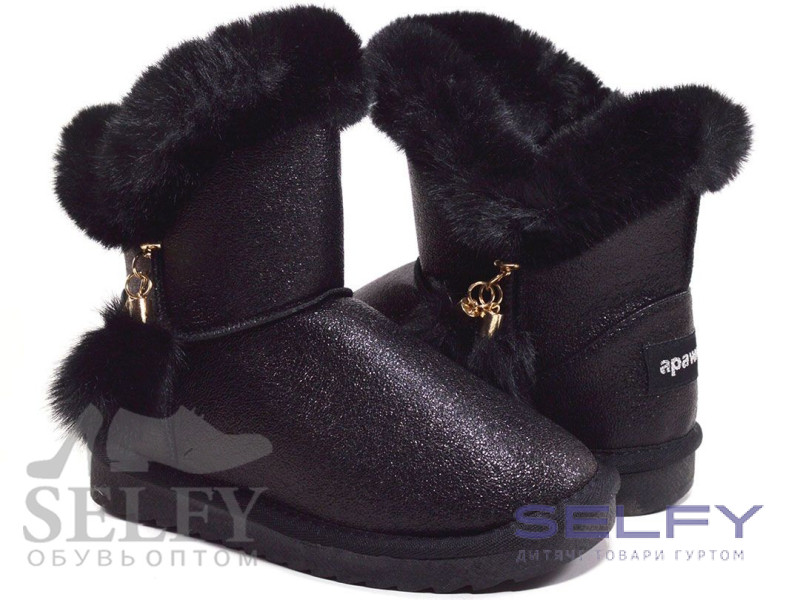 Уггі дитячі Apawwa  N221 black 32-37, Фото 1