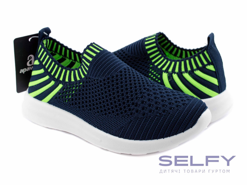 Кроссовки Apawwa ZC46-5 black-green 19-24, Фото 1