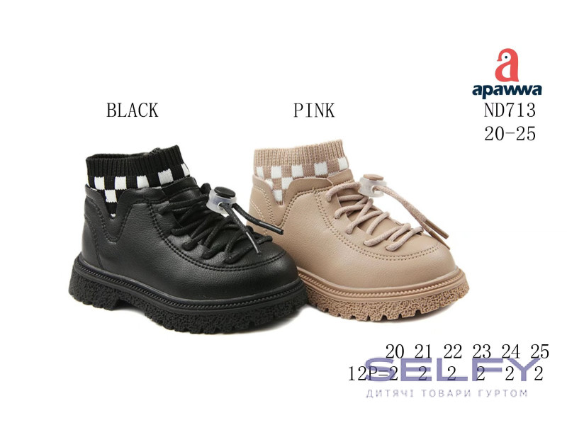 Черевики дитячі Apawwa ND713 black 20-25, Фото 1
