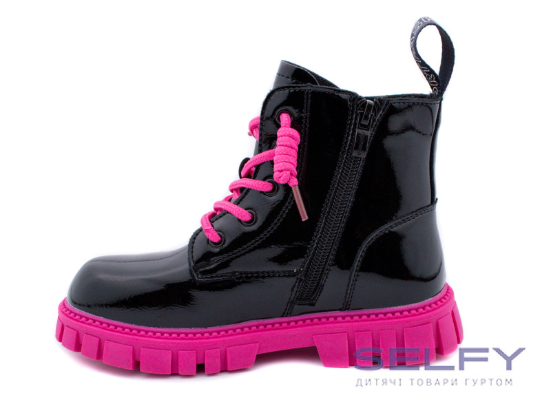 Черевики дитячі Apawwa NQ422 black-fuchsia 32-37, Фото 3