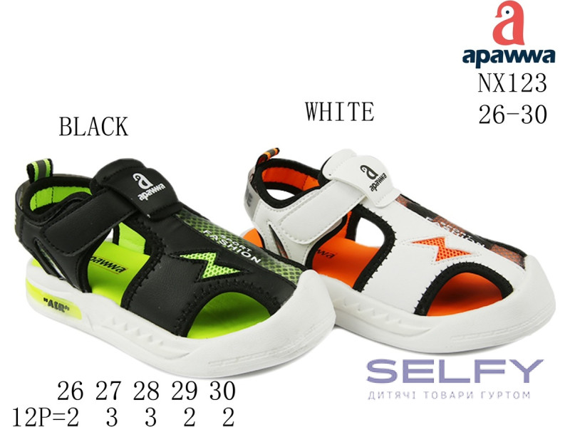 Босоножки детские Apawwa NX123 black 26-30, Фото 1