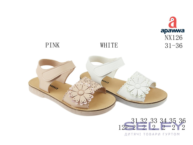 Босоножки детские Apawwa NX126 pink 31-36, Фото 1