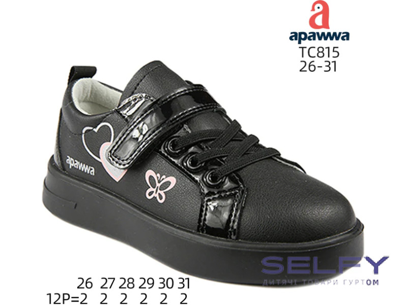 Кросівки дитячі Apawwa TC815 black 26-31, Фото 1