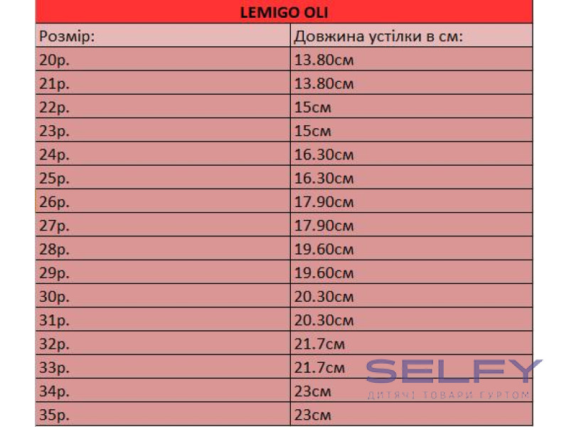 Резиновые сапожки Lemigo Oli 939 красный, 20-35 (без носка), Фото 3