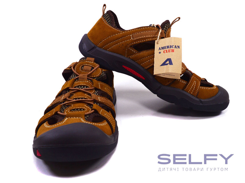 Босоніжки шкіряні чоловічі American Club CY 11/20 рижий 41-45, Фото 3