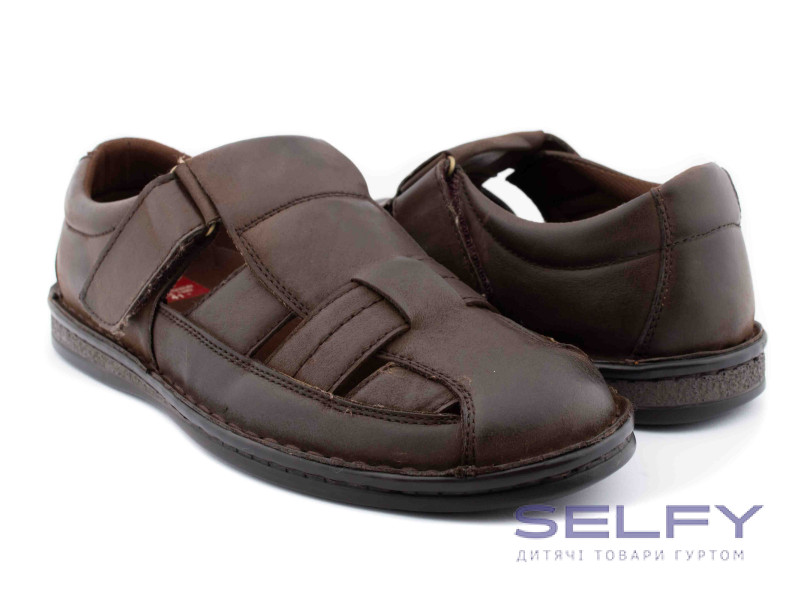 Босоніжки шкіряні чоловічі American Club CY 06/20 коричневий 41-45, Фото 1