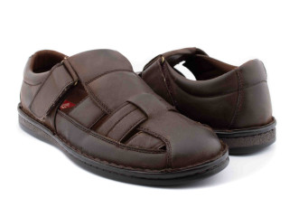 Босоніжки шкіряні чоловічі American Club CY 06/20 коричневий 41-45