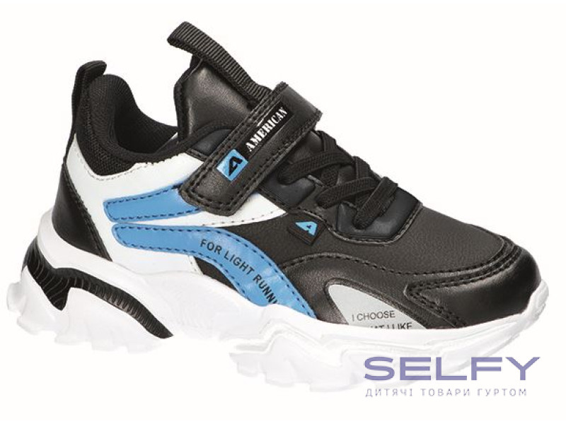 Кросівки дитячі American Club BS 21/22 чорно-голубий 27-31 (167/23), Фото 1