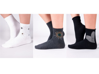 Носки стразы Yoclub SKS-0094K mix 36-41