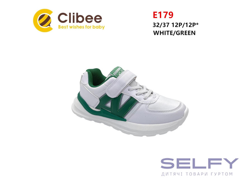 Кросівки дитячі Clibee E179 white-green 32-37, Фото 1