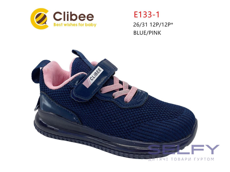 Кроссовки детские Clibee E133-1 blue-pink 26-31, Фото 1