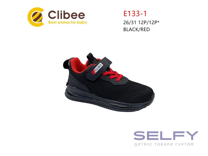 Кросівки дитячі Clibee E133-1 black-red 26-31, Фото 1