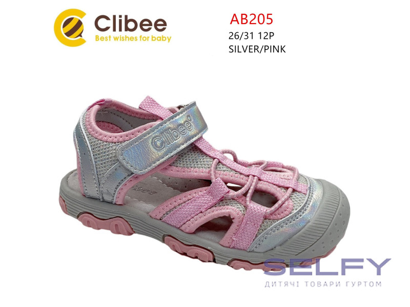 Босоніжки дитячі Clibee AB205 silver-pink 26-31, Фото 1
