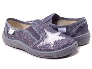 Вика3 30-36 серебряный, звезда, серая подошва