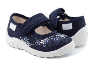 Катя 21-27 темно-синій, квіти