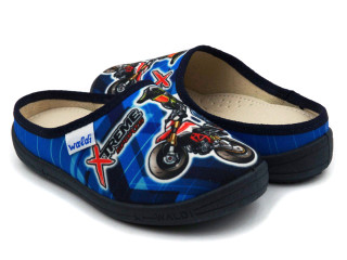 Роккі 27-34 синій, мото, чорна підошва по-розмірно