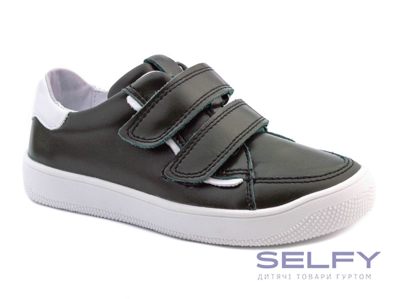 Кроссовки Ш-469 К темно-зеленая кожа, белая кожа 29-39, Фото 1