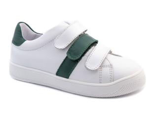 Кросівки Ш-507 С біла шкіра, темно-зелена шкіра 29-39