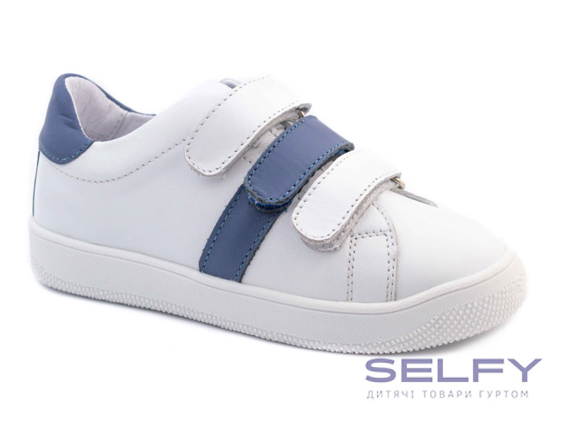 Кросівки Ш-507 С біла шкіра, синя/блакитна шкіра 29-39, Фото 1