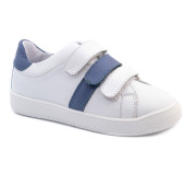 Кроссовки Ш-507 С белая кожа, синяя/голубая кожа 29-39