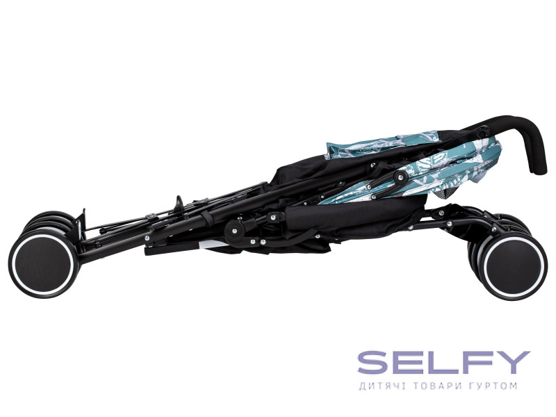 Коляска для ребенка прогулочная FreeON Simple, black - green, Фото 3