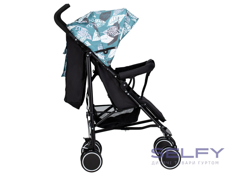 Коляска для ребенка прогулочная FreeON Simple, black - green, Фото 5