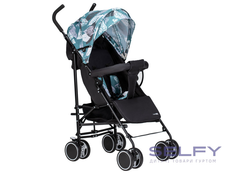 Коляска для ребенка прогулочная FreeON Simple, black - green, Фото 1