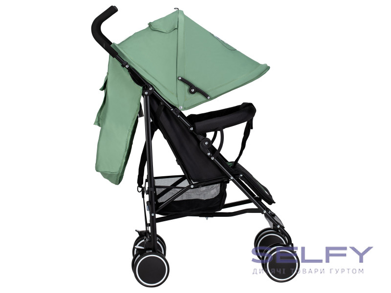 Коляска для дитини прогулянкова FreeON Simple, black - dark green, Фото 5